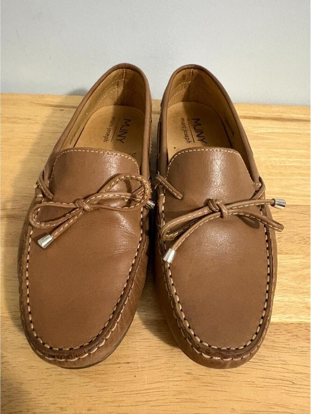 Marc Joseph New York Boat Shoes Womens Size 7.5 Brown Leather Driving Moccasins
